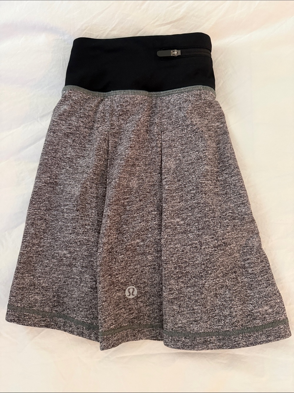 Lululemon Gray Heather Athletic Skirt with Black Waistband